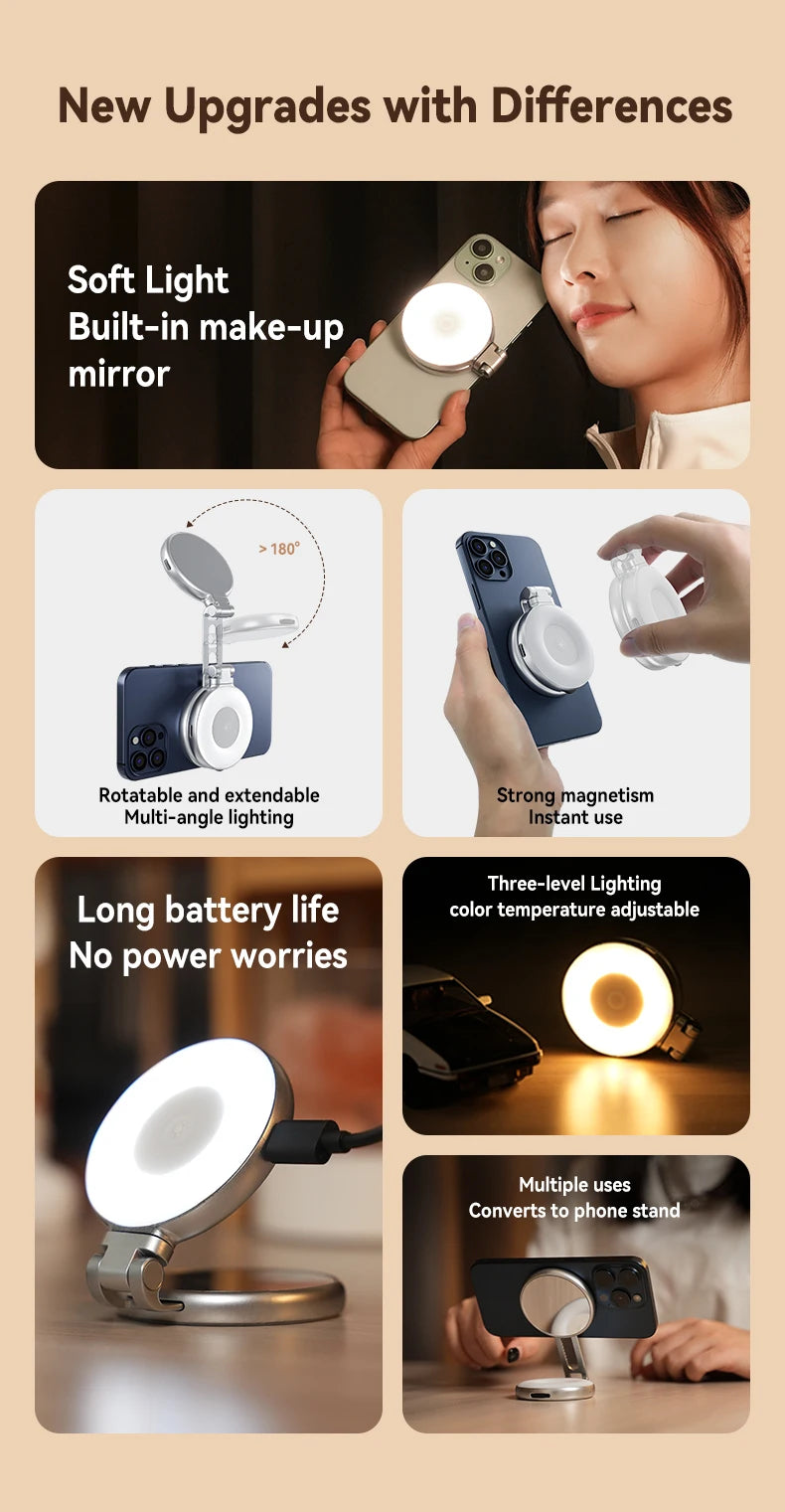 Empuñadura Magnética TELESIN Fun Shot con Control Remoto – Soporte de Cámara para Teléfonos Android e iOS