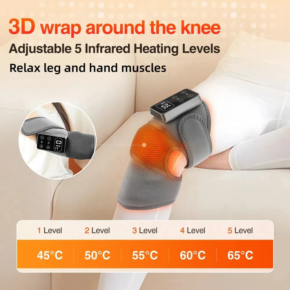Masajeador Eléctrico de Rodilla con Calor y Vibración – Alivio para Articulaciones y Músculos