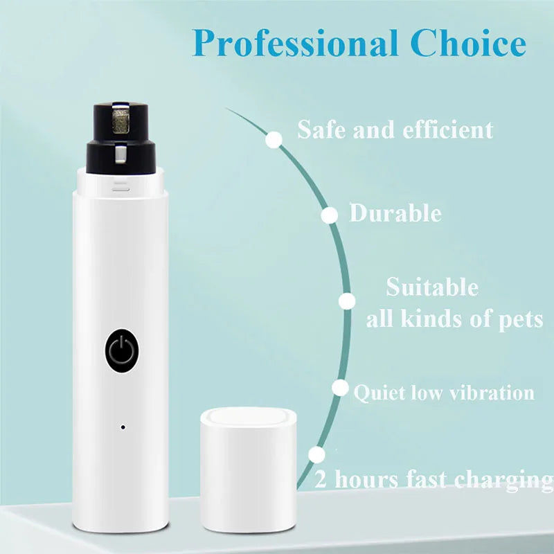Cortauñas Eléctrico para Mascotas – Recargable con Luz LED, Silencioso y Seguro para Perros y Gatos