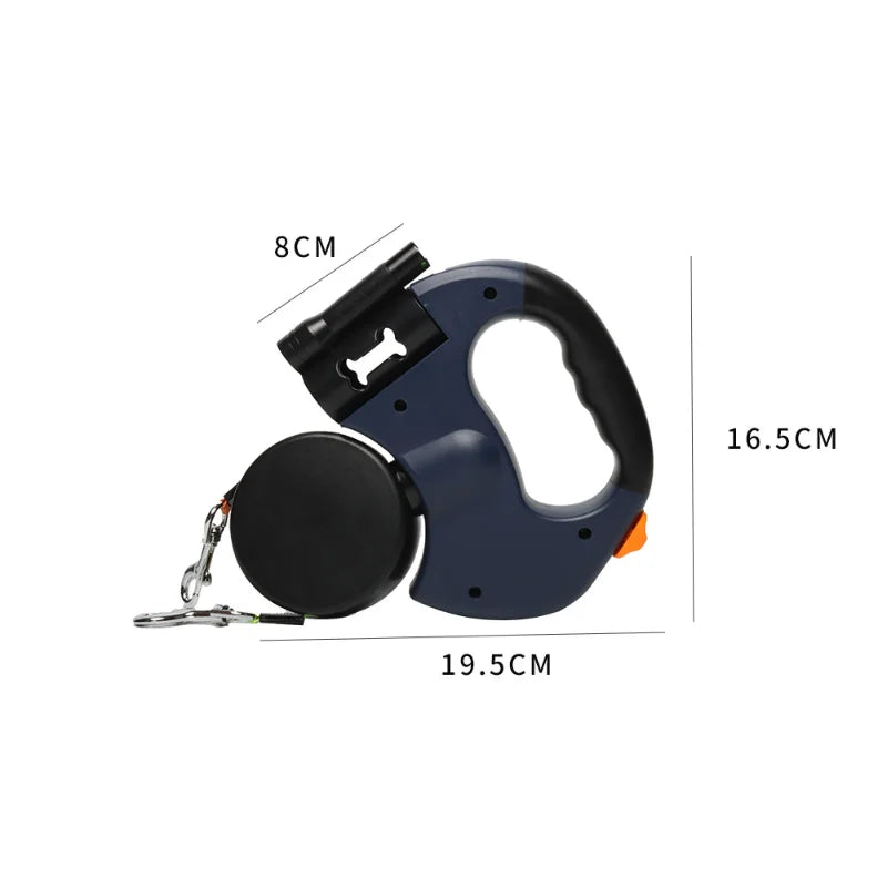 Correa Retráctil Doble 3M Premium para Perros Pequeños – Sin Enredos, Reflectante y con Luz LED