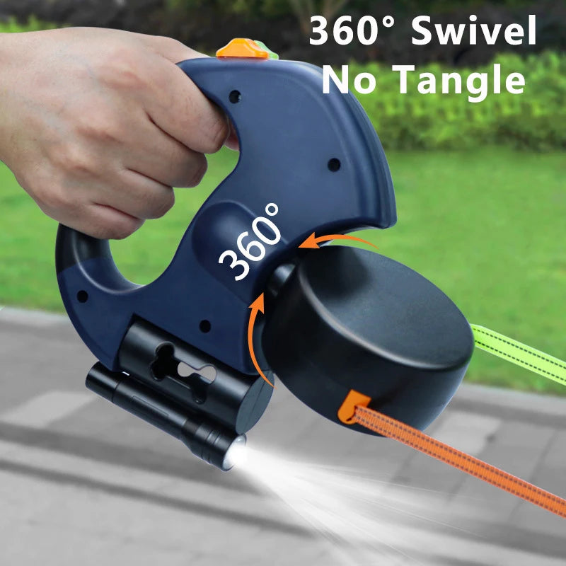 Correa Retráctil Doble 3M Premium para Perros Pequeños – Sin Enredos, Reflectante y con Luz LED