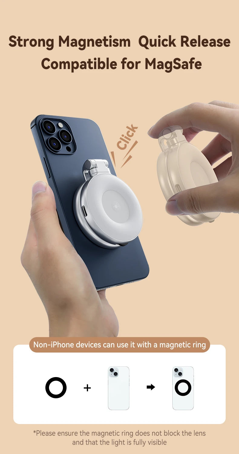 Empuñadura Magnética TELESIN Fun Shot con Control Remoto – Soporte de Cámara para Teléfonos Android e iOS