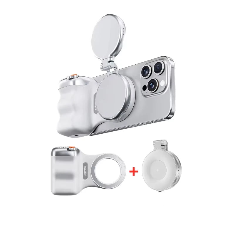 Empuñadura Magnética TELESIN Fun Shot con Control Remoto – Soporte de Cámara para Teléfonos Android e iOS