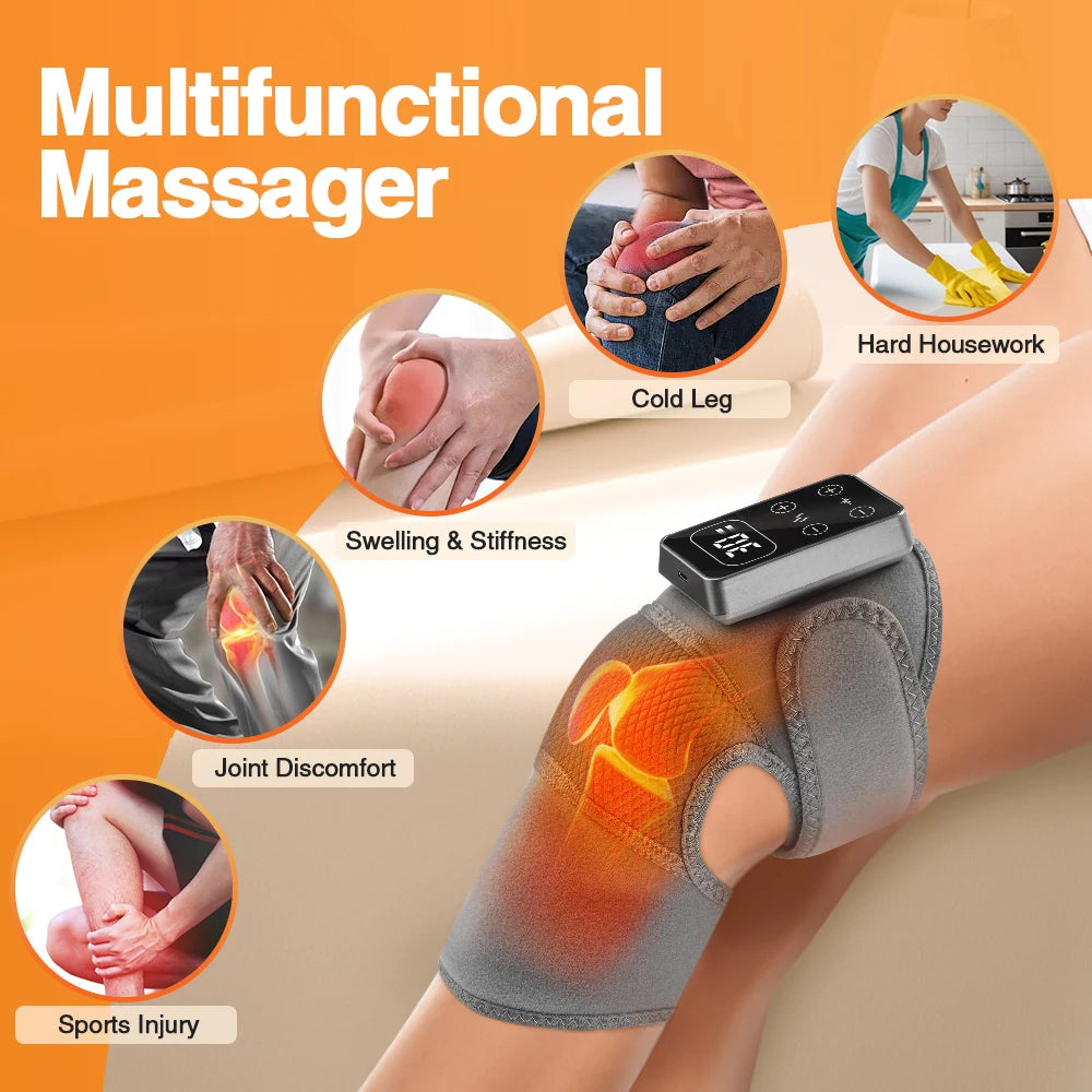 Masajeador Eléctrico de Rodilla con Calor y Vibración – Alivio para Articulaciones y Músculos
