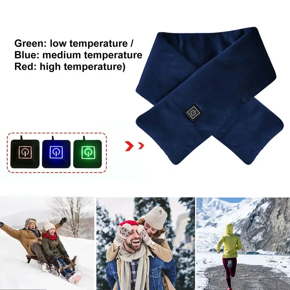 Calentador de Cuello Eléctrico Recargable por USB – Bufanda Térmica con 3 Niveles de Calor para Hombre y Mujer