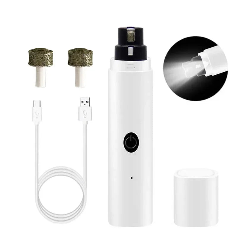 Cortauñas Eléctrico para Mascotas – Recargable con Luz LED, Silencioso y Seguro para Perros y Gatos
