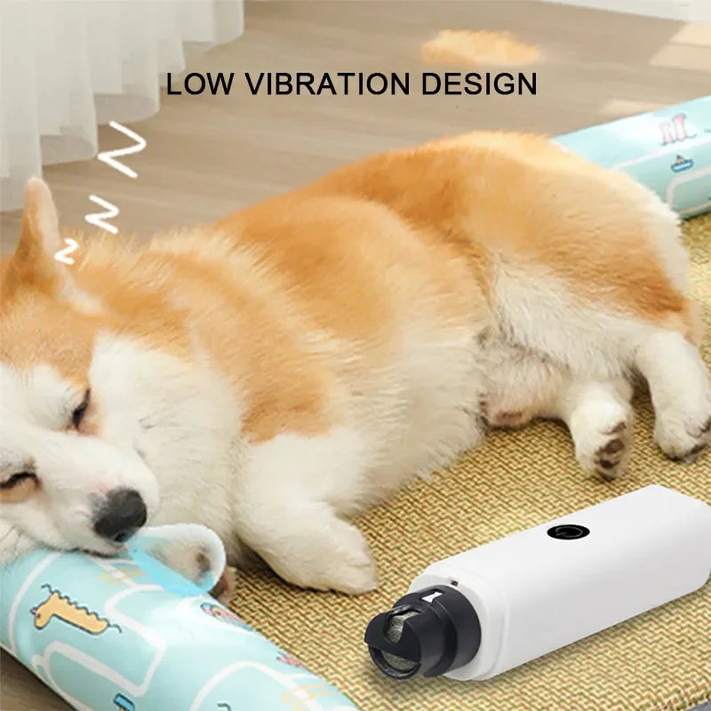 Cortauñas Eléctrico para Mascotas – Recargable con Luz LED, Silencioso y Seguro para Perros y Gatos