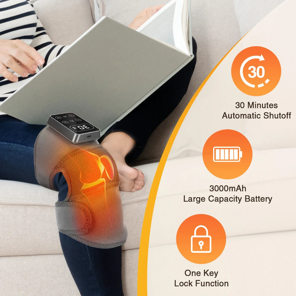 Masajeador Eléctrico de Rodilla con Calor y Vibración – Alivio para Articulaciones y Músculos