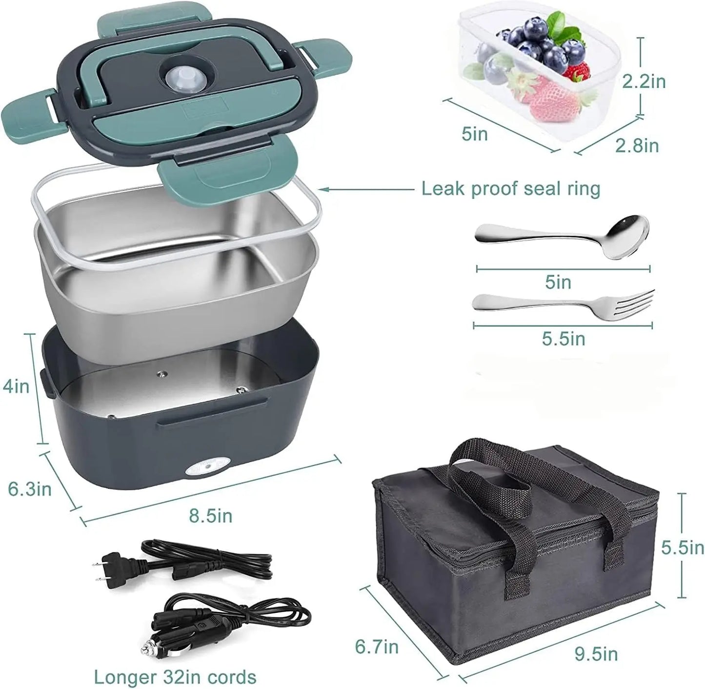 Lonchera Eléctrica 1.5L – Calentador de Comida Portátil (60W)