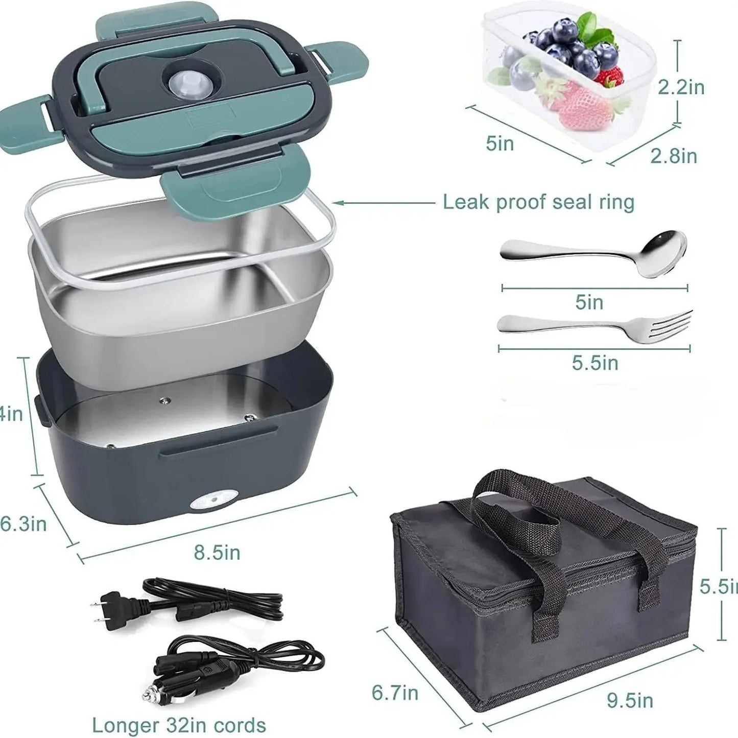 Lonchera Eléctrica 1.5L – Calentador de Comida Portátil (60W)