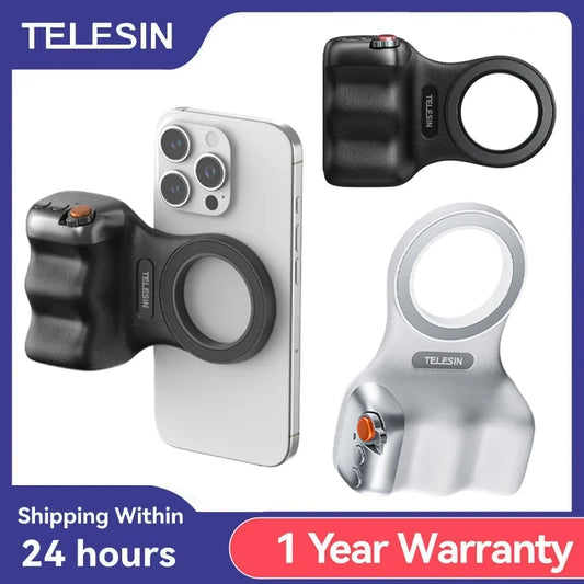 Empuñadura Magnética TELESIN Fun Shot con Control Remoto – Soporte de Cámara para Teléfonos Android e iOS