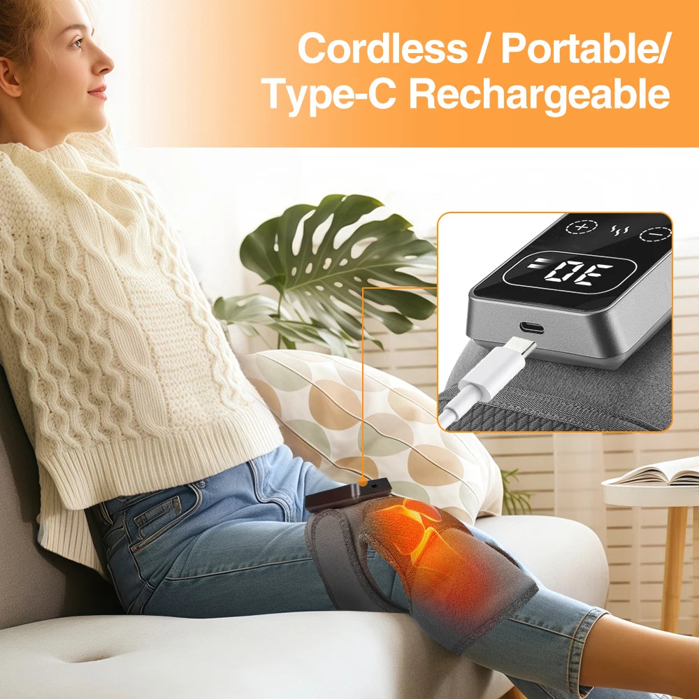 Masajeador Eléctrico de Rodilla con Calor y Vibración – Alivio para Articulaciones y Músculos