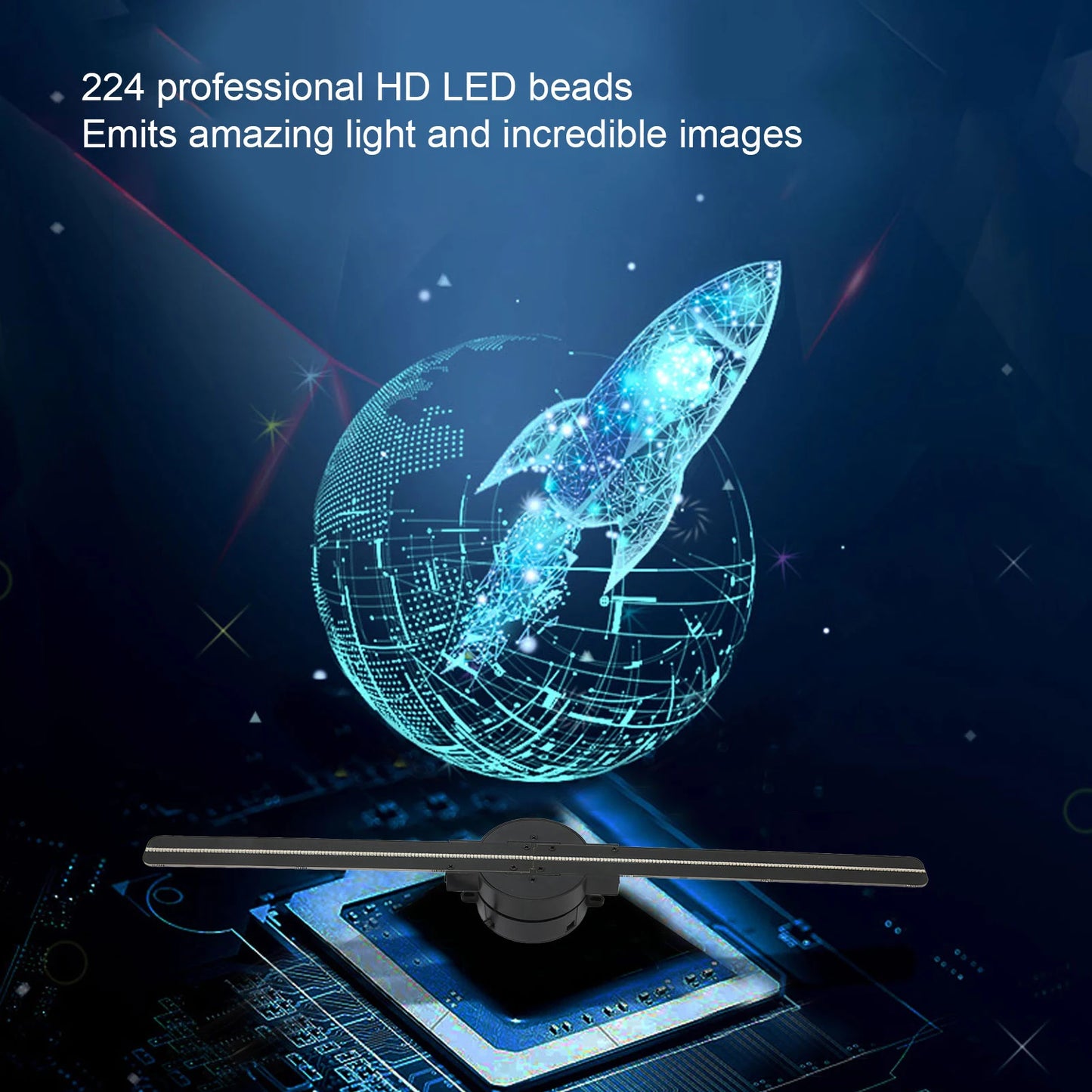 Ventilador Holograma 3D – Proyección de 176°
