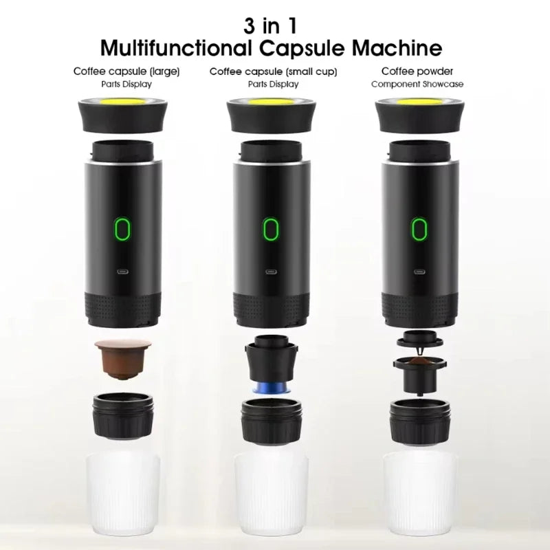 Cafetera Eléctrica Portátil e Inalámbrica – Espresso 3 en 1